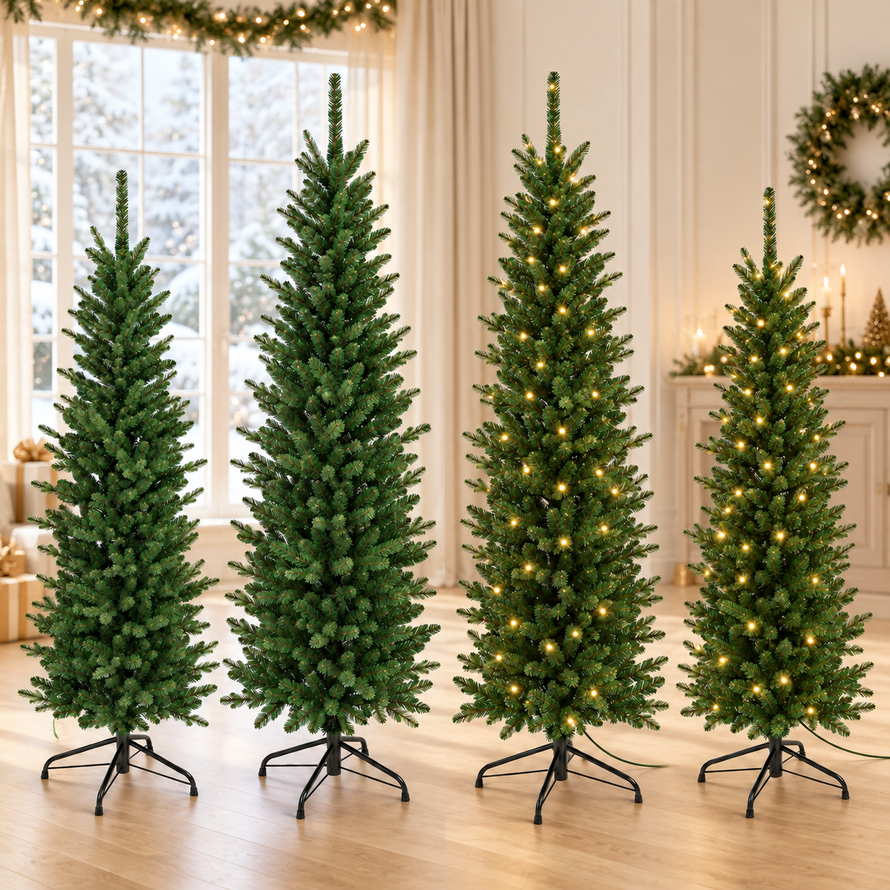 HAGO24 Künstlicher Weihnachtsbaum Grün Kunststoff Kunstbaum Tannenbaum Christbaum Real Needle Look aufklappbar mit Standfuß