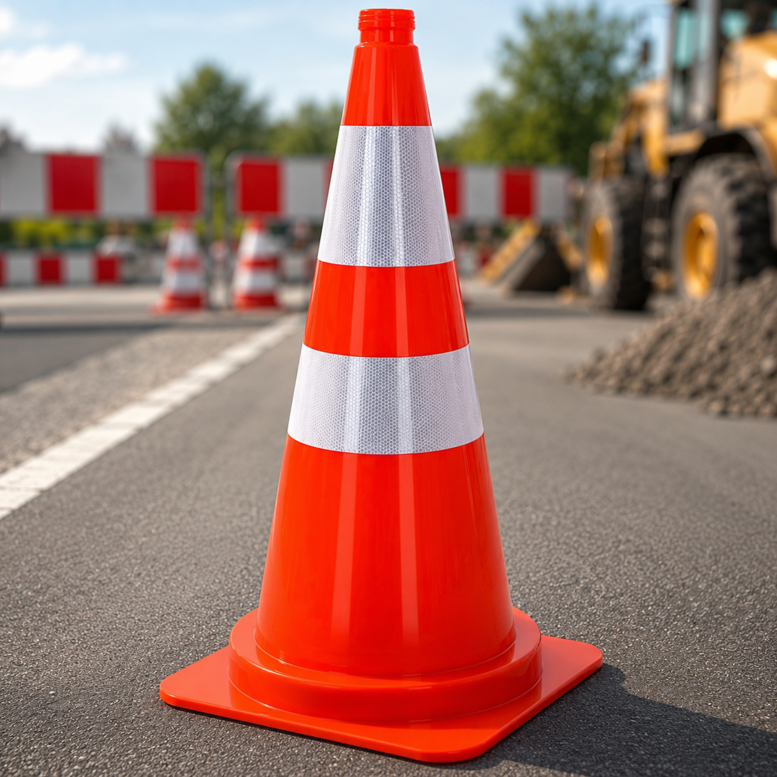 HAGO24 XXL Verkehrsleitkegel 75 cm Pylone Warnkegel Markierungskegel Absperrung Hütchen Orange Stapelbar 3,2kg